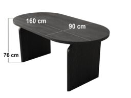 SOLACE+CO Varm & Cyra Black Dining Table Set with Beige Chenille Chairs Table + 6 Chairs - thumbnail 4