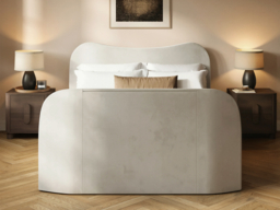 Claybourne TV Ottoman Bed with Side Lift Storage Cream Double - thumbnail 4