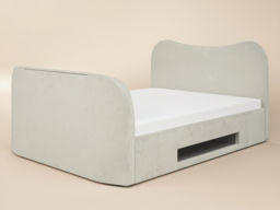 Claybourne TV Ottoman Bed with Side Lift Storage Cream Double - thumbnail 5