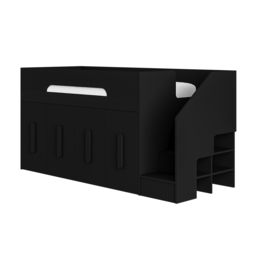 Flair Alexis Mid Sleeper with 4 Wardrobes Black Ribbed - thumbnail 6