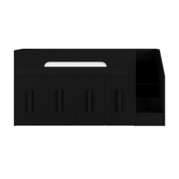 Flair Alexis Mid Sleeper with 4 Wardrobes Black Ribbed - thumbnail 7