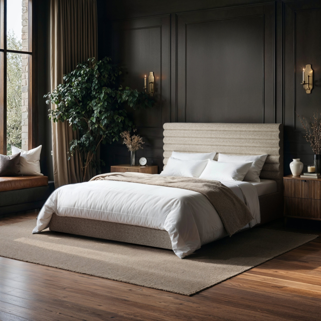 SOLACE+CO Velora Double Ottoman Bed Brown Chenille - image 1