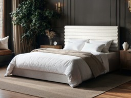 SOLACE+CO Velora Double Ottoman Bed Brown Chenille - thumbnail 2
