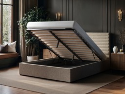SOLACE+CO Velora Double Ottoman Bed Brown Chenille - thumbnail 3