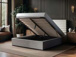 SOLACE+CO Velora Double Ottoman Bed Brown Chenille - thumbnail 4