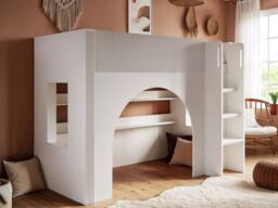 Flair Kaska Ribbed Mid Sleeper Bed White - thumbnail 2