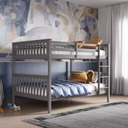 Flair Tetrad Detachable Small Double Bunk Bed Grey - thumbnail 1