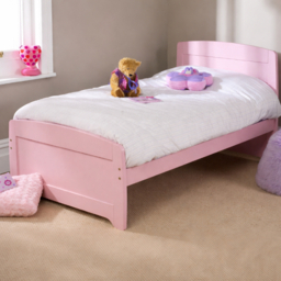 Friendship Mill Rainbow Wooden Single Bed Frame Scandinavian Pine - Pink - thumbnail 1