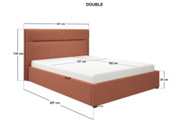 SOLACE+CO Nela Ottoman Bed Woven Fabric Burnt Orange Double - thumbnail 7