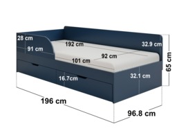 Flair Aris Single Montessori Bed with Storage Drawers Navy - thumbnail 7