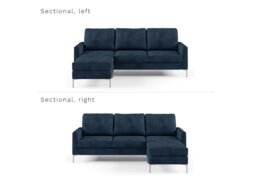 Dorel Chapman Velvet Corner Sofa-Blue - thumbnail 4