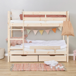 Hoppekids Shorty Bunkbed with Safety Rail and Drawers-Natural - thumbnail 6
