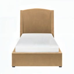 SOLACE+CO Blaine Single Winged Headboard Ottoman Bed Sand Velvet - thumbnail 5