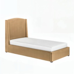 SOLACE+CO Blaine Single Winged Headboard Ottoman Bed Sand Velvet - thumbnail 4