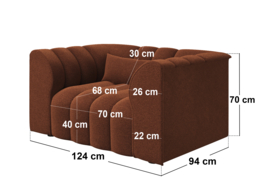 SOLACE+CO Halle Channel Tufted Loveseat with Storage Footstool Burnt Orange Chenille - thumbnail 6