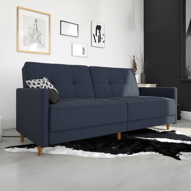 Dorel Andora Sprung Sofa Bed-Navy Linen - image 1