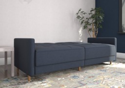 Dorel Andora Sprung Sofa Bed-Navy Linen - thumbnail 2