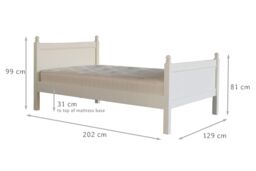 Little Folks Furniture Fargo Small Double Bed Frame-Pure White - thumbnail 6