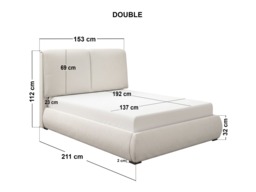 SOLACE+CO Lydia Upholstered Ottoman Storage Bed Cord Fabric Double Beige - thumbnail 4
