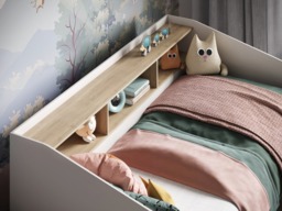Flair Leni Day Bed with Drawers White & Oak - thumbnail 4