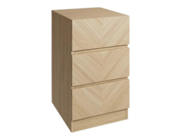 GFW Catania 3 Drawer Bedside Table -Oak - thumbnail 7