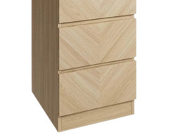 GFW Catania 3 Drawer Bedside Table -Oak - thumbnail 5