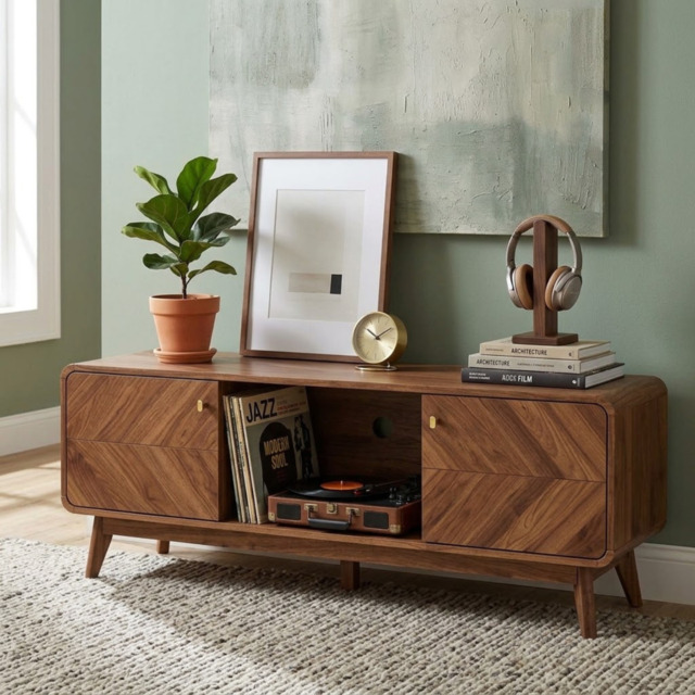 Kidsaw TV Unit with Storage Columbian Walnut 160cm - image 1