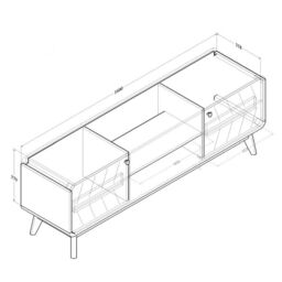 Kidsaw LV44 TV Cabinet 1.6m Columbian Walnut - thumbnail 3