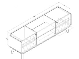Kidsaw TV Unit with Storage Columbian Walnut 160cm - thumbnail 5