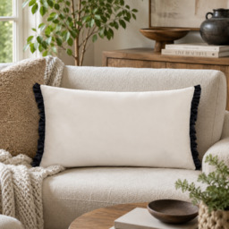 Wylder Tilly Reversible Velvet Cushion Cover -Lace/Black - thumbnail 1