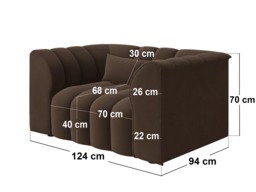 SOLACE+CO Halle Channel Tufted Loveseat with Storage Footstool Brown Velvet - thumbnail 6