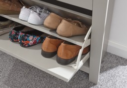 GFW Lancaster 2 Drawer 1 Drawer Shoe Cabinet -Grey - thumbnail 7