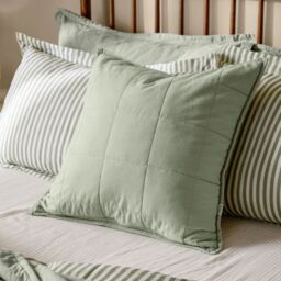 Yard Hebden Quilted Feather Cushion Bay Green - thumbnail 1