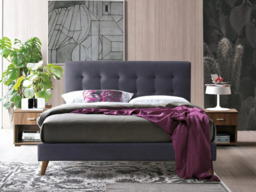 Time Living Novara Fabric Bed Frame-Dark Grey-Kingsize - thumbnail 2