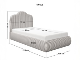 SOLACE+CO Skylynn Cloud Ottoman Single Bed Brown Striped - thumbnail 7