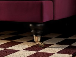 SOLACE+CO Addison 3 Seater Sofa with Caster Legs Burgundy Velvet - thumbnail 3