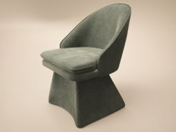 SOLACE+CO Aiko Dining Chair Green Chenille - thumbnail 3