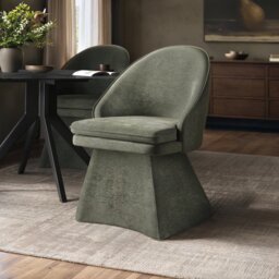 SOLACE+CO Aiko Dining Chair Green Chenille - thumbnail 1