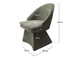 SOLACE+CO Aiko Curved Back Dining Chair Green Chenille - thumbnail 5