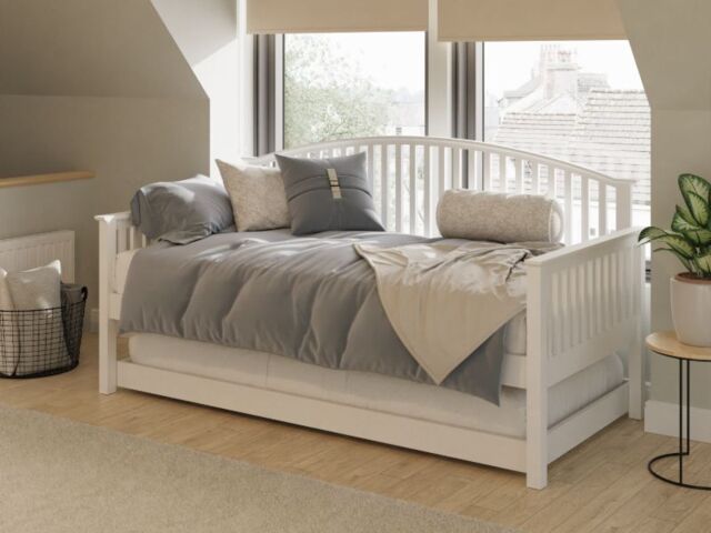 GFW Madrid Single Wooden Day Bed - White - image 1
