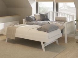 GFW Madrid Single Wooden Day Bed - White - thumbnail 3