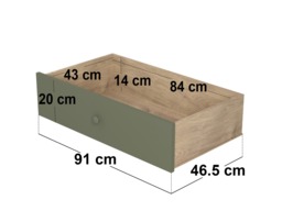 Flair Ted Play House Wooden Bed with Storage Green - thumbnail 7