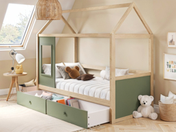 Flair Ted Play House Wooden Bed with Storage Green - thumbnail 3