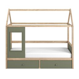 Flair Ted Play House Wooden Bed with Storage Green - thumbnail 4