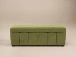SOLACE+CO Emilie Ottoman Blanket Box Green Velvet - thumbnail 7
