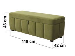 SOLACE+CO Emilie Ottoman Blanket Box Green Velvet - thumbnail 4