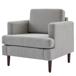 Living & Home Mid-Century Armchair Single Sofa-Grey - thumbnail 1
