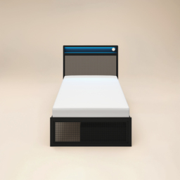 Flair Callan Metal Bed with Storage & LED Black Single - thumbnail 5