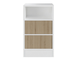 "Flair Luca 3 Tier Storage Unit with Ribbed Doors White and Oak " - thumbnail 3