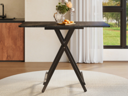 "Living & Home Folding Wooden Dining Table 60x100cm-Black " - thumbnail 2
